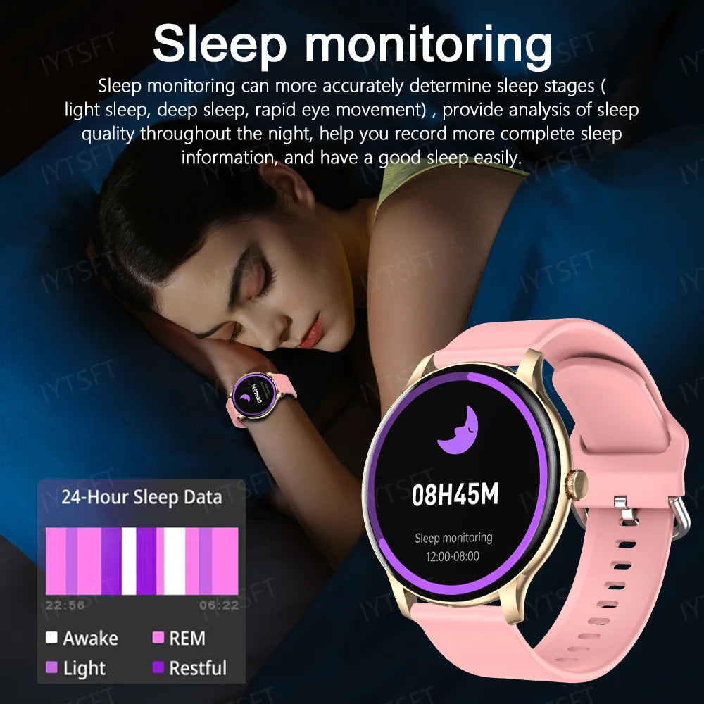 LAXASFIT New Smart Watch Men's Full Touch Screen Sports & Fitness Watch Bluetooth Talk Ladies Smart Watch for Android iOS