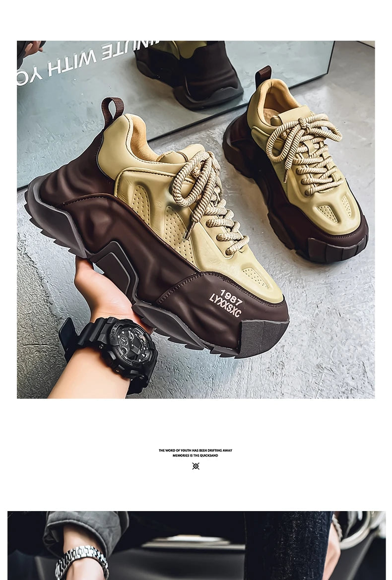 Loafers Men's sneakers Male sneakers Casual Shoes for men Sports and leisure Thick bottom Non-Slip Wear-resistant Work wear