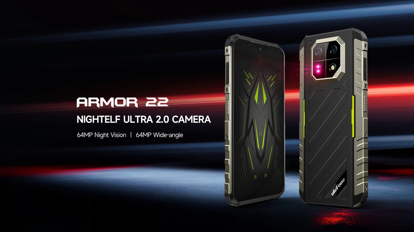Ulefone Armor 22 Rugged Phone ,16GB (8GB+8GB) RAM ,128GB/256GB ROM , Android 13 Smartphone,NFC 64MP 4G Phone