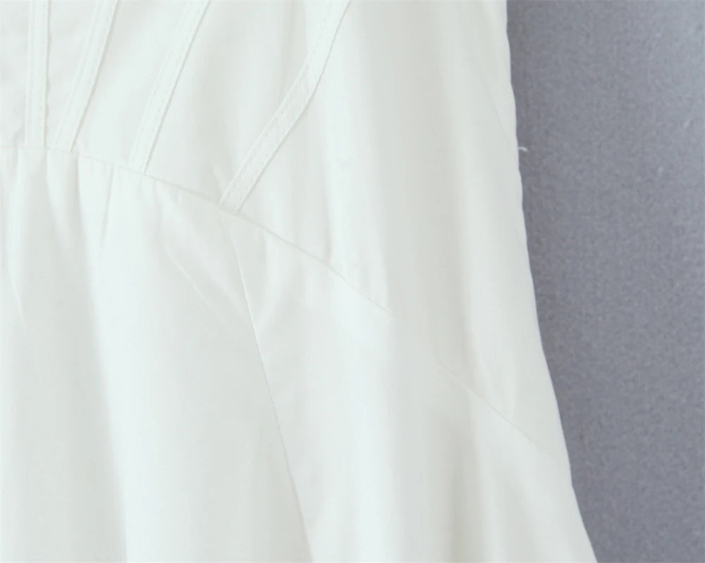 Women Dress 2025 New Fashion Summer Vintage White Lace-Panelled Cotton Dresses for Women Elegance Chic Ladies Midi Dress