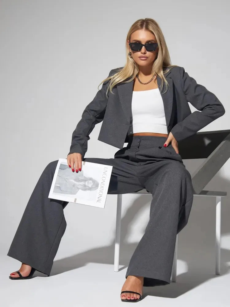 Women's Clothing 2025 Autumn New Fashion Casual Short Small Suit Slim Fit Trousers Women's Suit Костюм Женский Летний