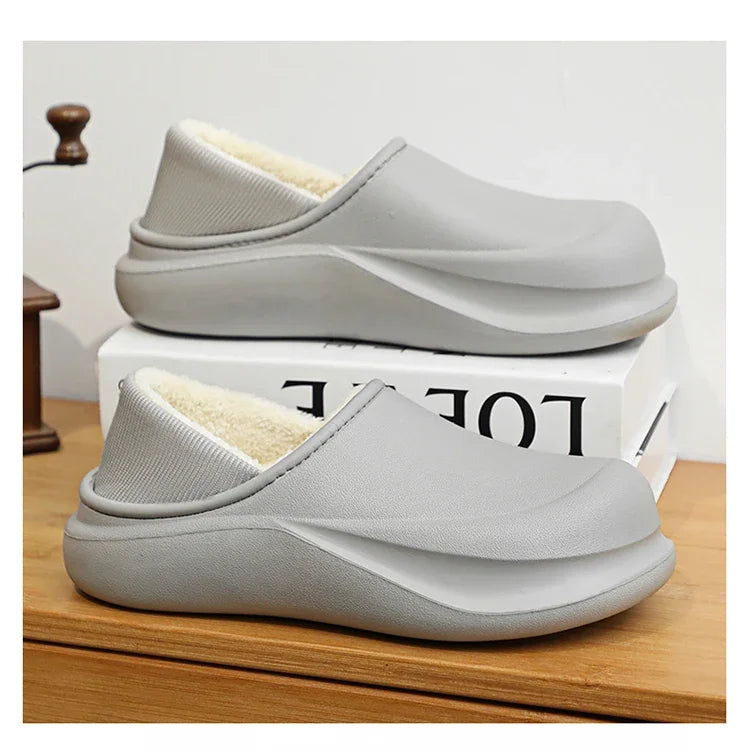 2025 Men's Slippers New Model Warm Thick Bottom Non-Slip Shoes Soft Comfortable Heel Covering Wear-Resistant Indoor Footwear