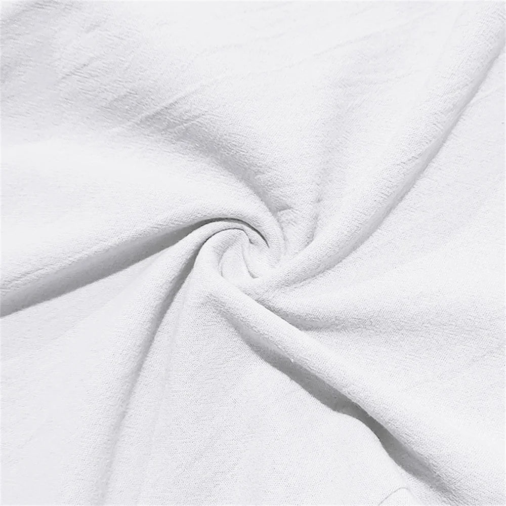 Autumn New Men's Cotton Pants Solid Color Button Drawstring Design Casual Loose Fit Cozy Trousers Simple Style Long Pants