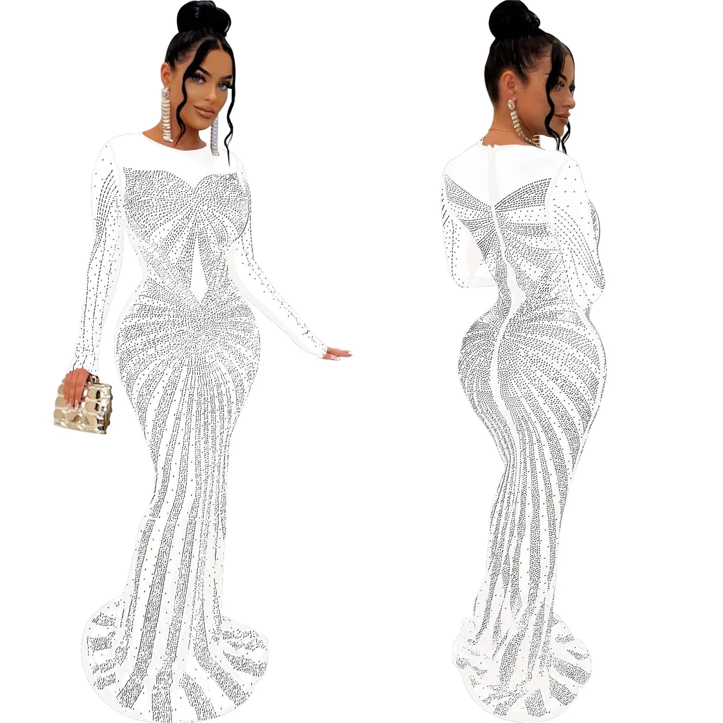 2023 African Maxi Dresses for Women African Fashion Sexy Dress Evening Women Party Club Mesh Bodycon Elegant Dresses