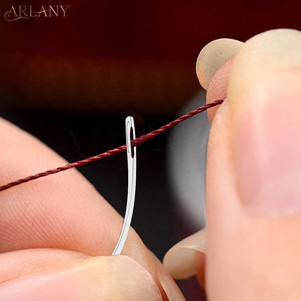 ARLANY 1000Pcs Micro Rings Links Beads Weft Extension Kit With Nylon Bonded Sewing Thread For Sew-In Weft Hair Extension