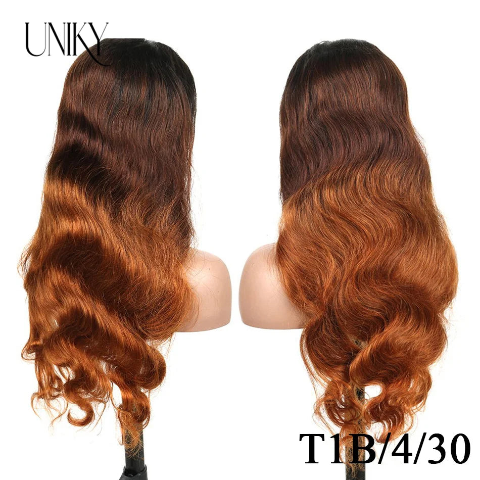 Body Wave 13x4 Lace Front Ombre Wig Human Hair Wig For Women Brazilian Blonde 1b/4/27/30 Lace Frontal Wig On Sale Clearance