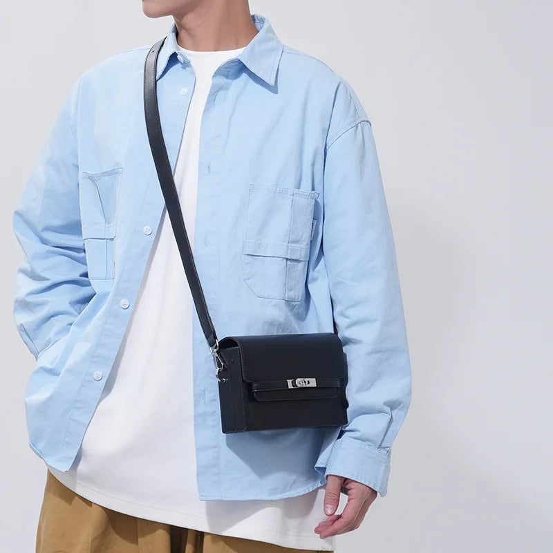 Shoulder Bag 2025 New Fashion Unisex Crossbody Small Square Bag Versatile Hard Shell  Box Shape Phone Bag