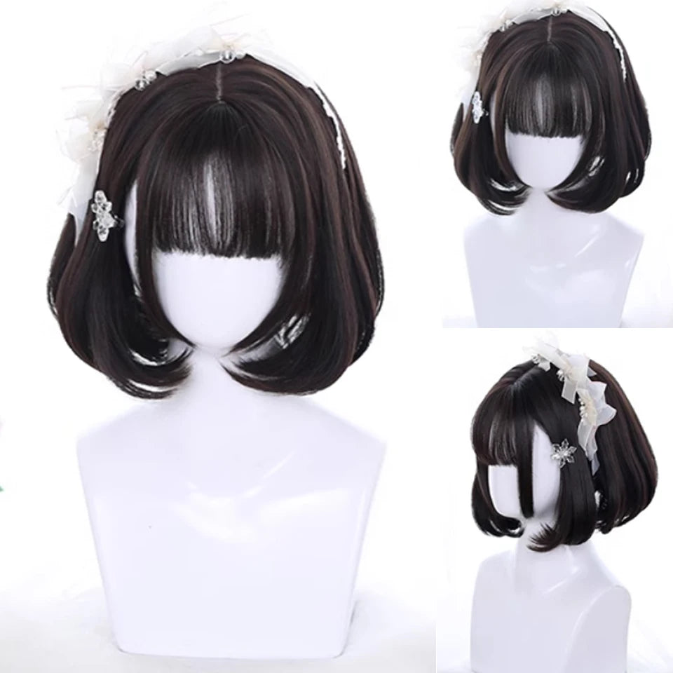 XIYUE Long Straight Black Wig With Bang Synthetic Wigs for Women Heat Resistant Natural Hair for Daily Halloween Cosplay Party