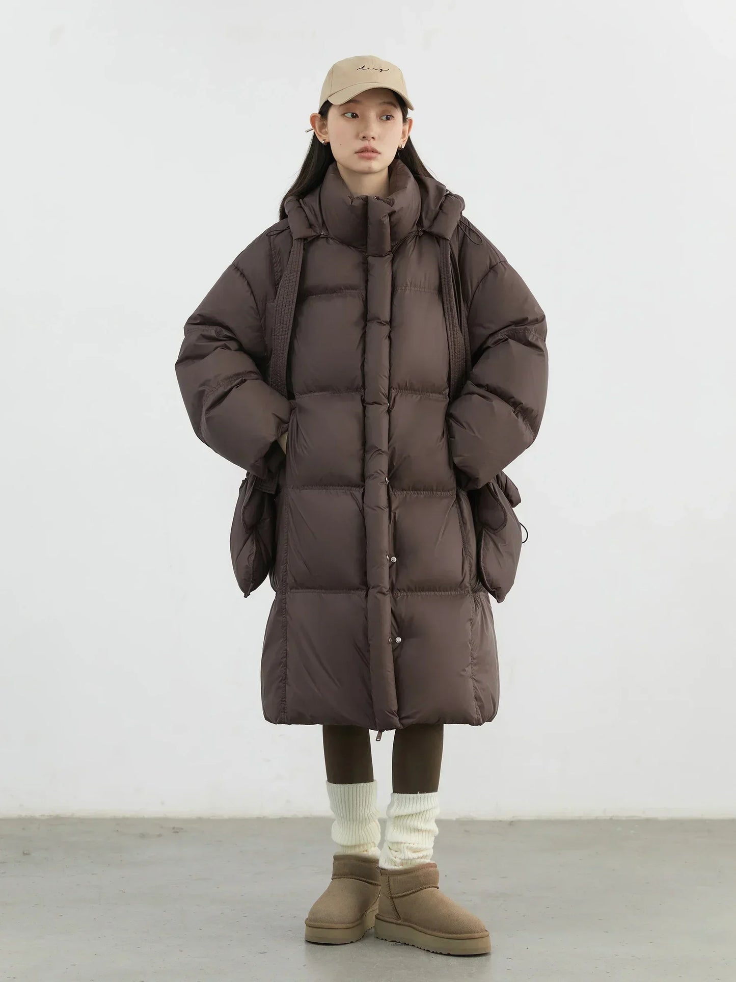 CHIC VEN New Women Down Coats Solid Loose Casual Hooded Down Jacket Female Soft 90 White Duck Down Coat Thick Autumn Winter 2024