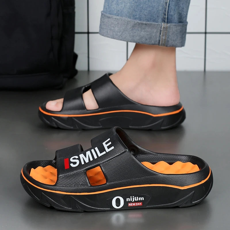 Summer New Men's Massage Slippers Indoor Outdoor Sandals Beach Men Casual Shoes Soft Slides Flip-flops Men Women Home Slippers