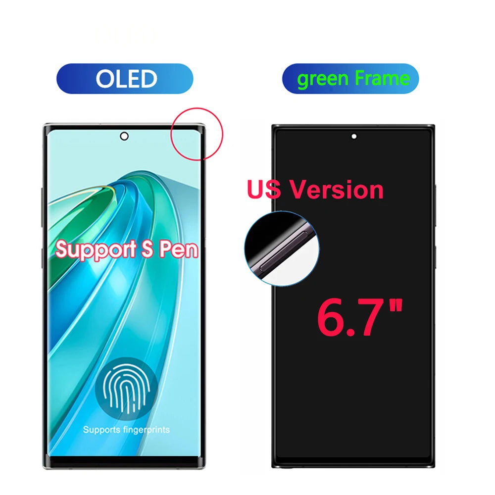 6.8"NEW AMOLED Display For Samsung Galaxy S22 Ultra 5G LCD Display Touch Screen Digitizer Assembly For Samsung S22 Ultra Display