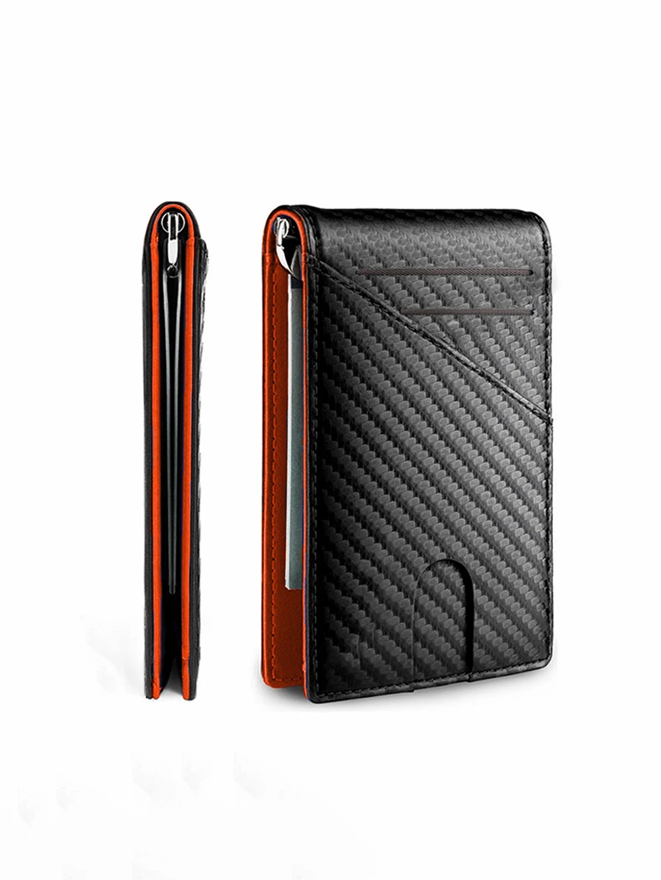 Fashion Simple Carbon Fiber Money Clip Commuter Portable Slim Mini Multifunctional Card Bag Card Wallet