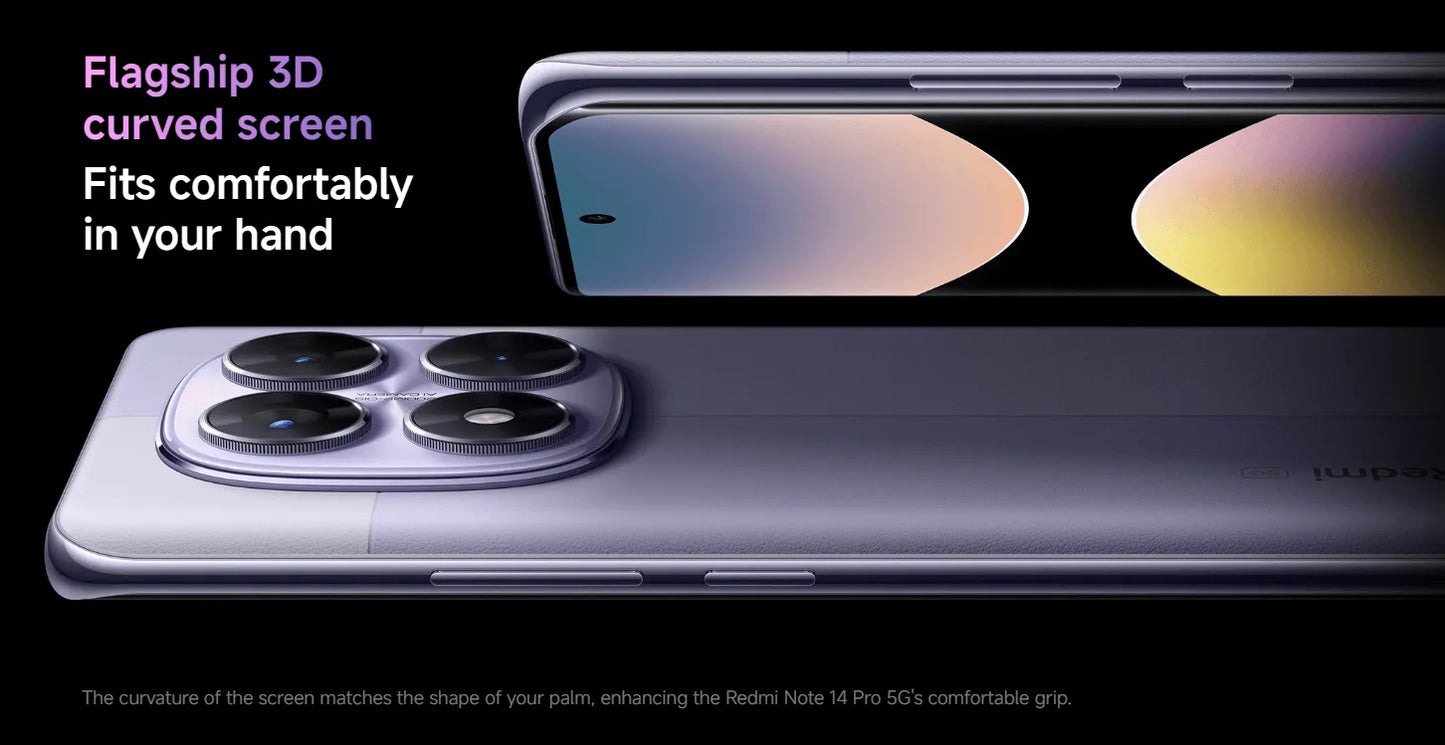 Global Version Redmi Note 14 Pro 5G Smartphone Dimensity 7300 Ultra NFC 200MP Camera 1.5K 120Hz AMOLED Display 45W Turbo Charge