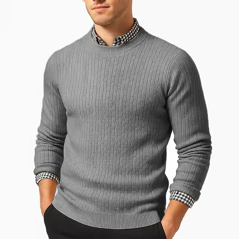 Men's Crewneck Sweater Knitted Pullover Casual Soft Lightweight Long Sleeve Dress Sweater Autumn Breathable Slim Fit Sweaters