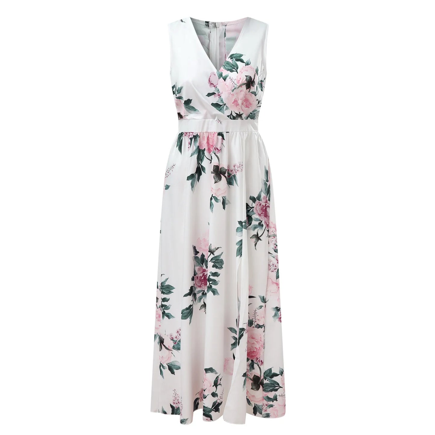 Women's Maxi Print Dress Sexy Off Shoulder Ruffles Elegant V-Neck Dresses Long Fashion Strap Chiffon Dresses Vestidos Para Mujer