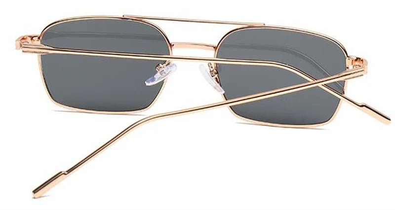 NEW Sun Glasses Unisex Double Beam Anti-UV Spectacles Personality Eyeglasses Simplity Ornamental Alloy Frame Sunglasses