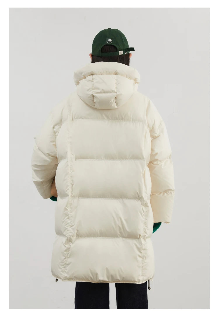 CHIC VEN Women Down Coats Loose New 90 White Duck Down Jacket Medium Long Hooded Female Down Jacket Autumn Winter 2024