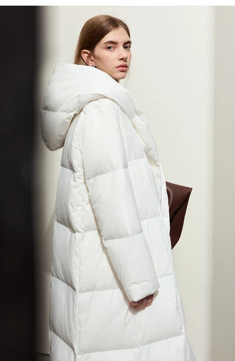 AMII Minimalist 2025 Down Jacket Coat Women Winter Warm Long Bread Puffer Coat Light Thick Quality Fashion Outerwear 12324060