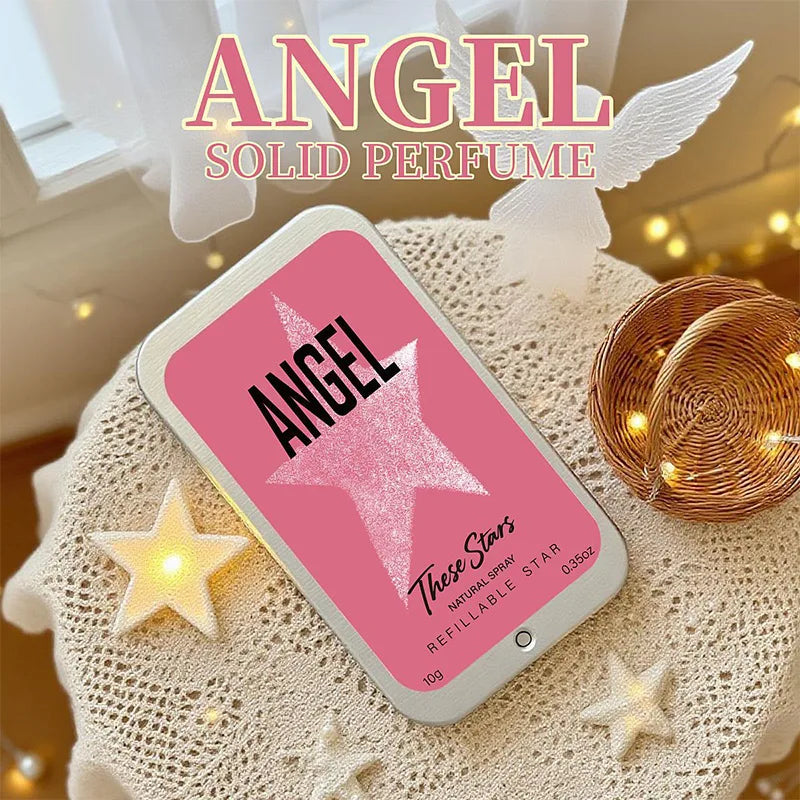 Angel Star Solid Perfume Cream, Portable Refillable Fragrance Balm, Woody Scent Refreshing Lasting Fragrance Balm Gift For Women