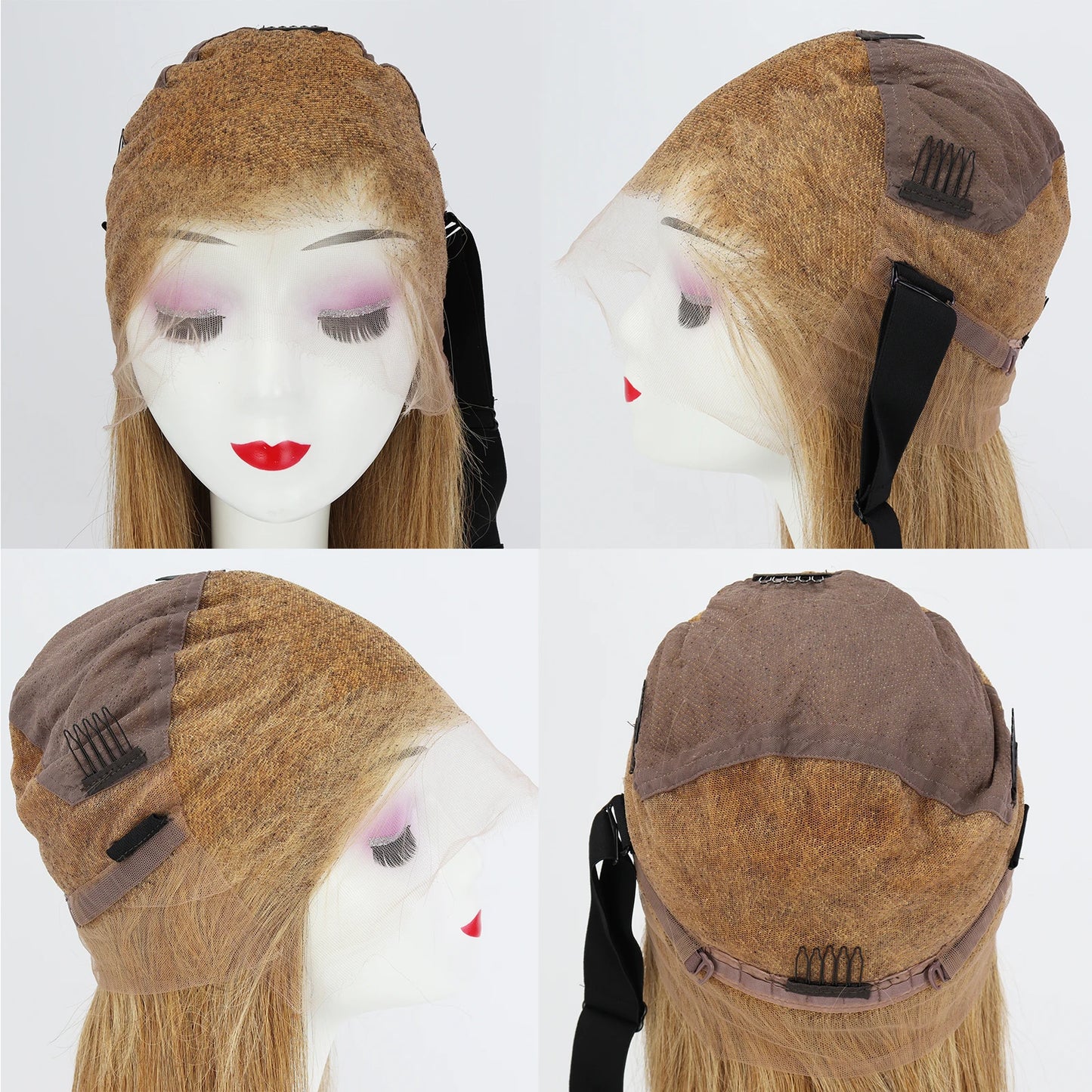 Full HD Lace Wig for Women #27 Honey Blonde 100% Remy Human Hair Invisible Lace Glueless Wig Bleached Knots Natural Straight