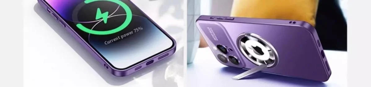 Fashionable Large Window Magnetic Phone Case,For iPhone 16 15 14 13 Pro Max, With Lens Protector,Magsafe Wireless Charging Case