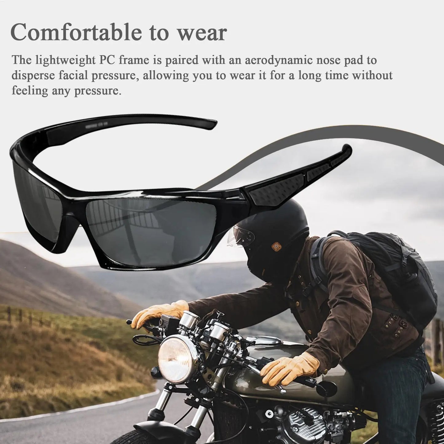 Mens Sun Glasses Lightweight Sun Glasses Polarized Sunglasses Comfortable Lightweight Frame Sport Eyeglasses for Driving Fishing