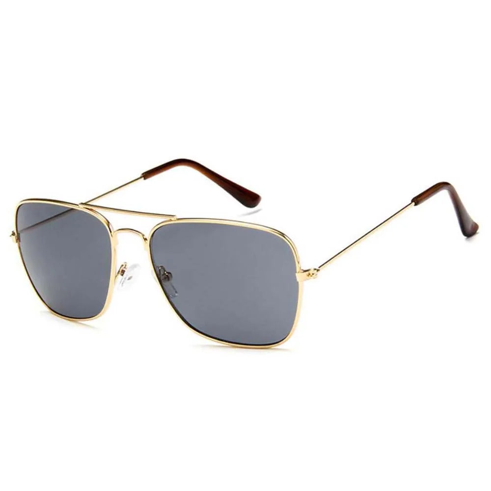 Shonemes Square Sunglasses Vintage Double Bridge Driving Shades Metal Frame Outdoor UV400 Sun Glasses for Men Women