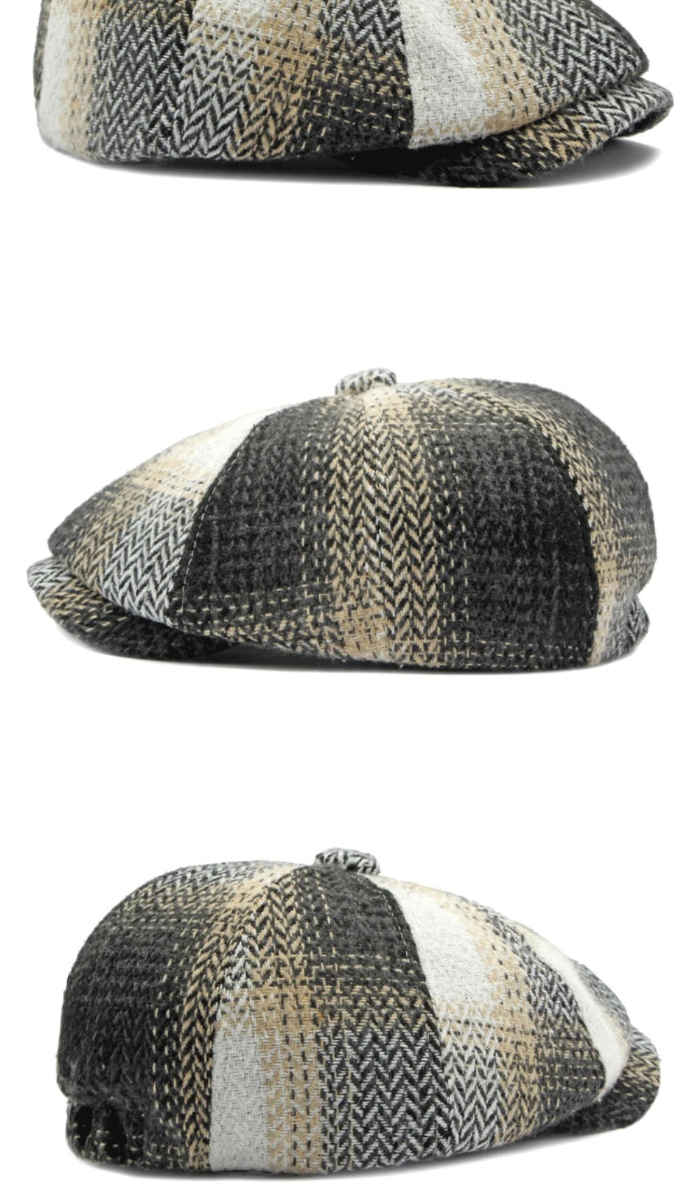HT4184 Berets Autunm Winter Hats for Men Women Vintage Plaid Artist Painter Octagonal  Beret Hat Male Female Beret Cap