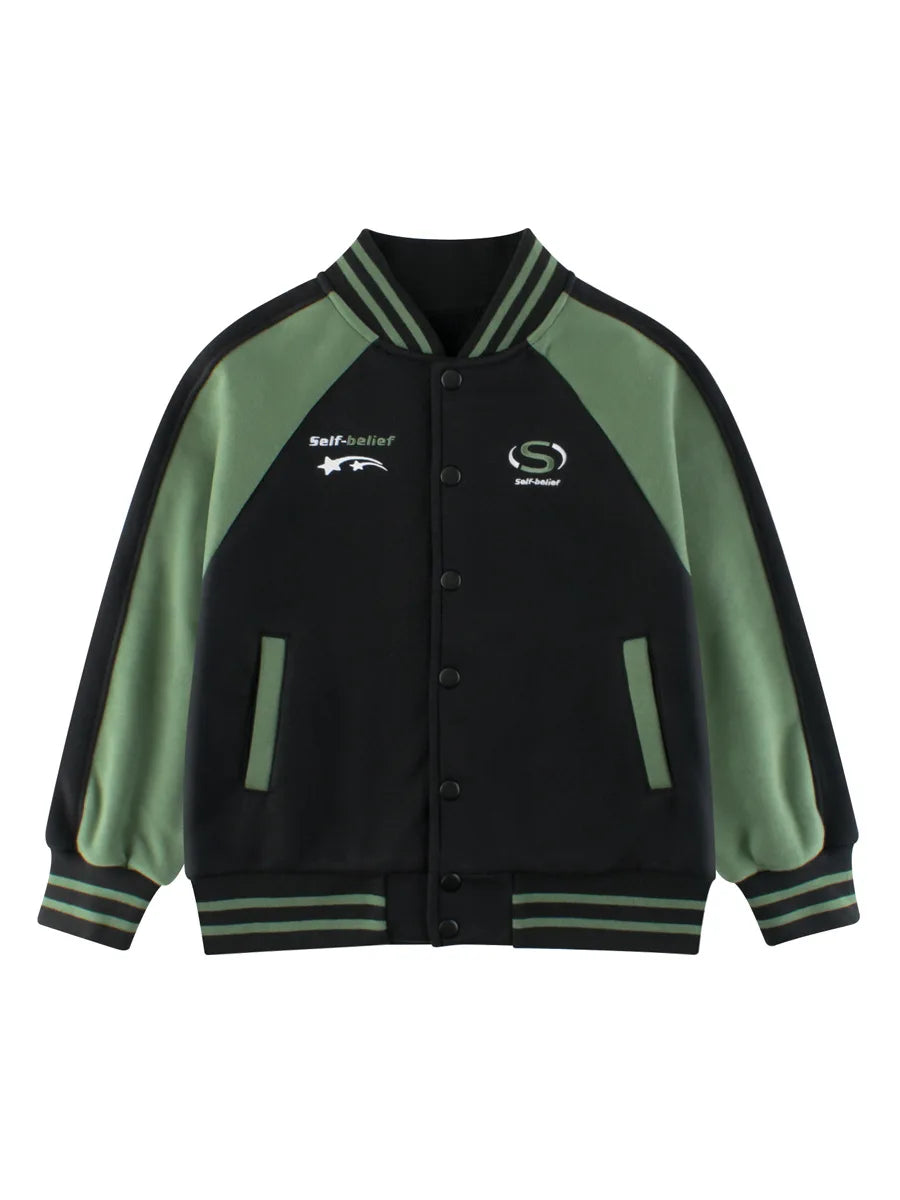 2024 Autumn Winter High Qualify Jacket for Boys Girls Fleece Cotton Zipper Casual Cartoon Baseball Capsule Coat Outerwear