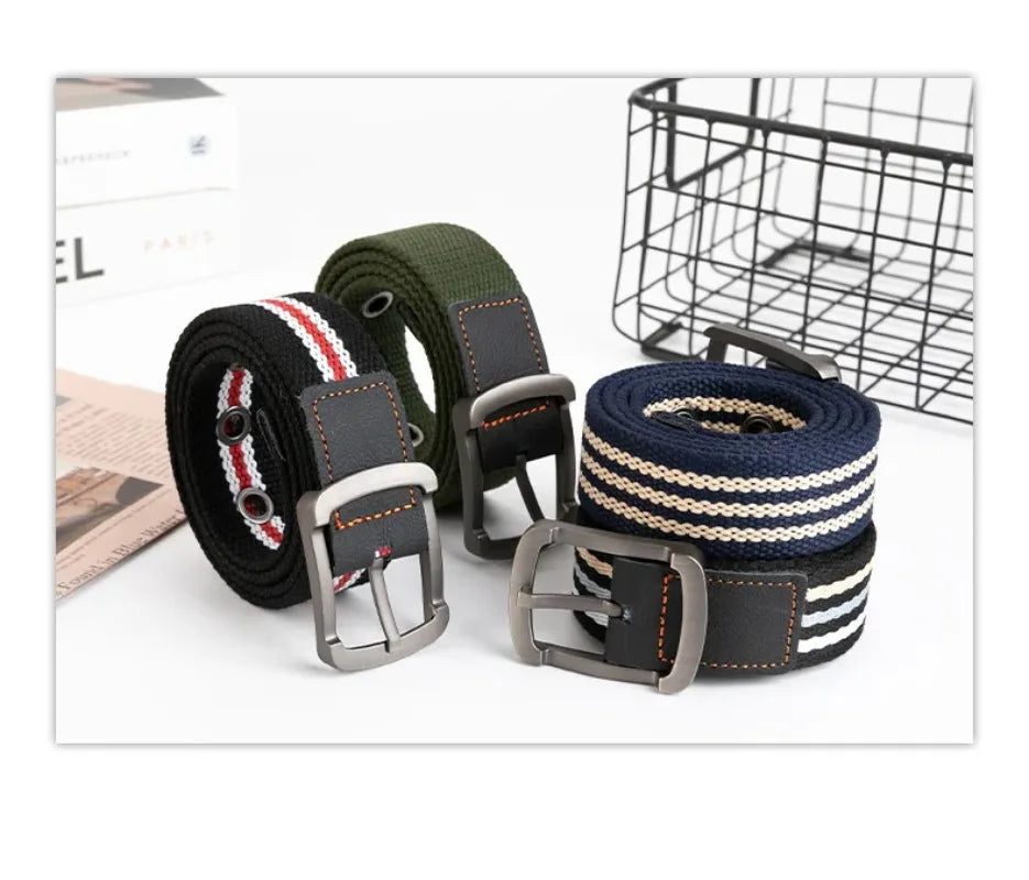 Canvas Belt Outdoor Tactical Belt Unisex High Quality Canvas Belts for Jeans Male Luxury Casual Straps Ceintures