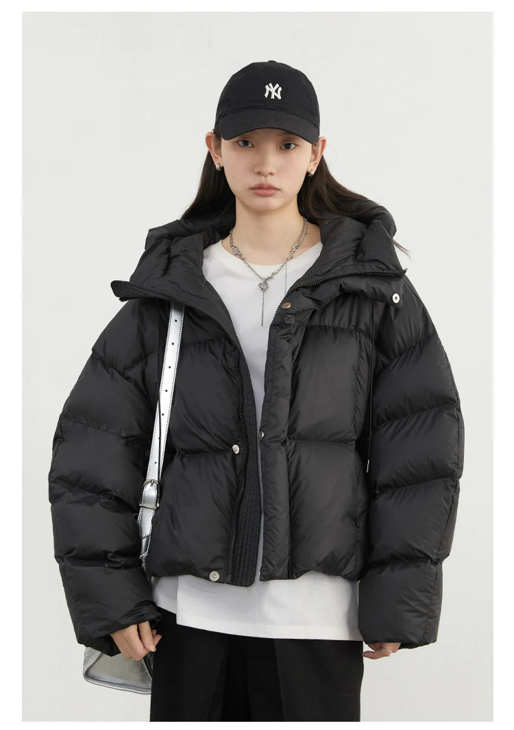 CHIC VEN Women Down Coats Loose Casual New Hooded 90 White Duck Down Female Down Jacket Autumn Winter 2025