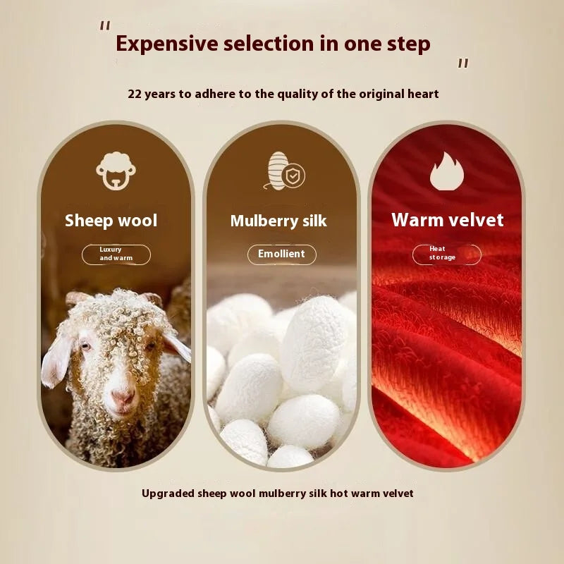 The New Cashmere Silk Thermal Underwear Set of Women's Non-marking Home Wear Wear Grinding Hair Fever Autumn Clothes and Pants