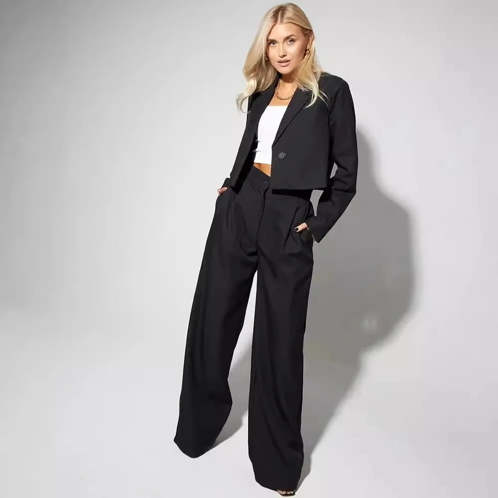 Women's Clothing 2025 Autumn New Fashion Casual Short Small Suit Slim Fit Trousers Women's Suit Костюм Женский Летний