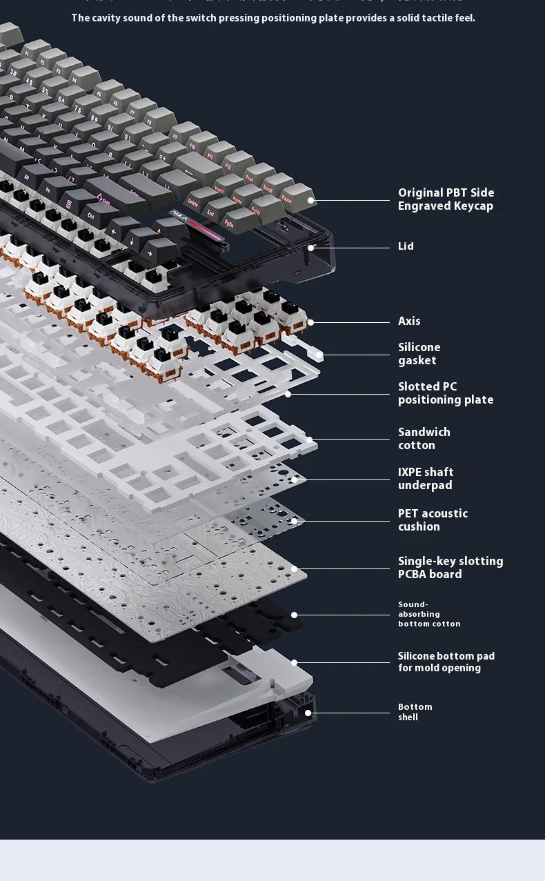 Aula Spider F87 Pro Mechanical Keyboard Wireless Customizable Triple Mode Bluetooth Gaming Esports Computer Side-Engraved Keycap
