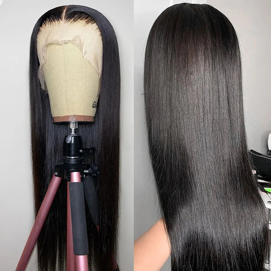 Miss Rola Lace Front Human Hair Wigs Brazilian Remy 100% Human Hair Straight Wig 13*4 Lace Frontal Wig Pre Plucked Middle Ratio