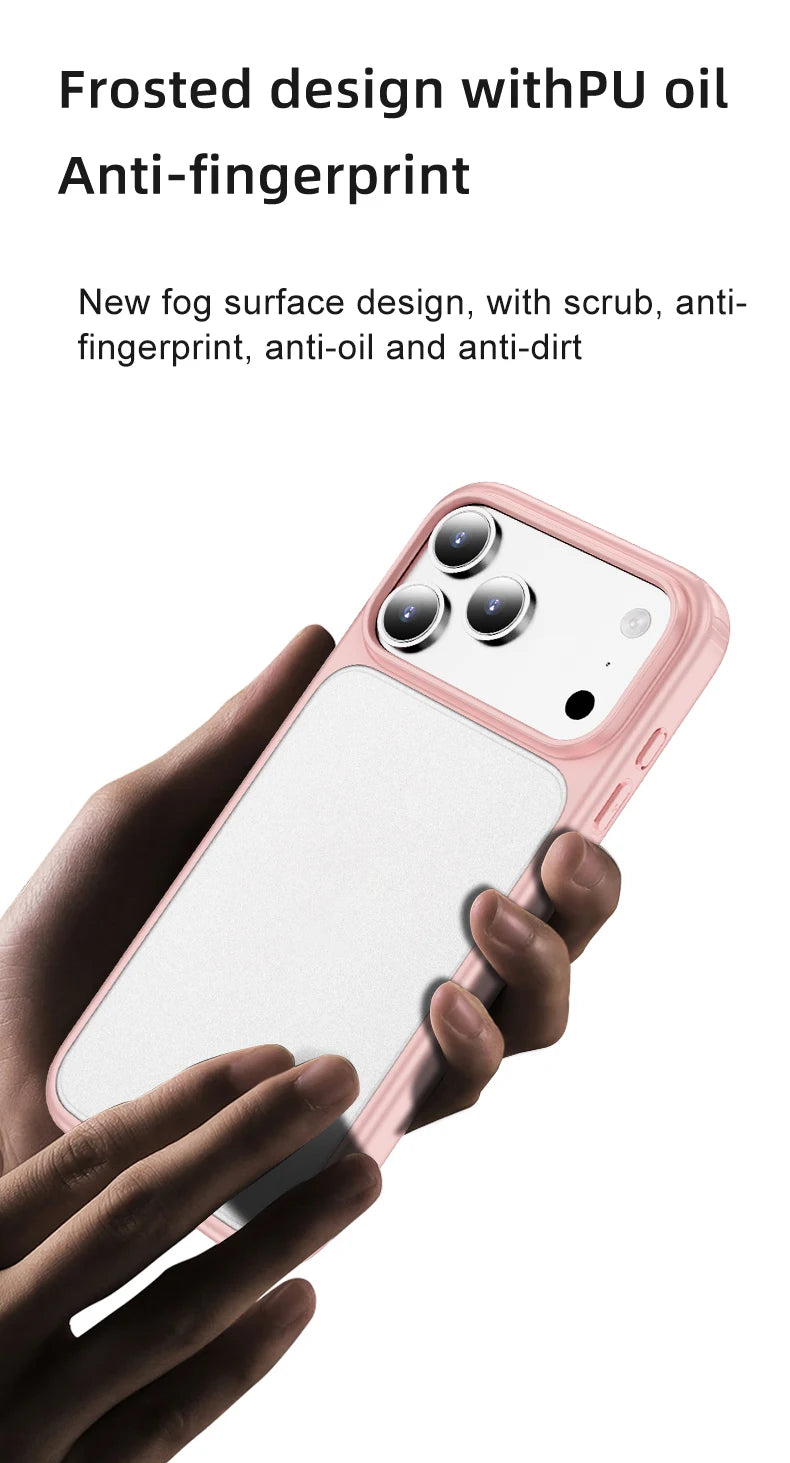 Wlons Magsafe Magnetic Wireless Charging Frosted Shockproof Case for iPhone 17 Pro Max 17 Air Skin Feel Rugged Armor Cover