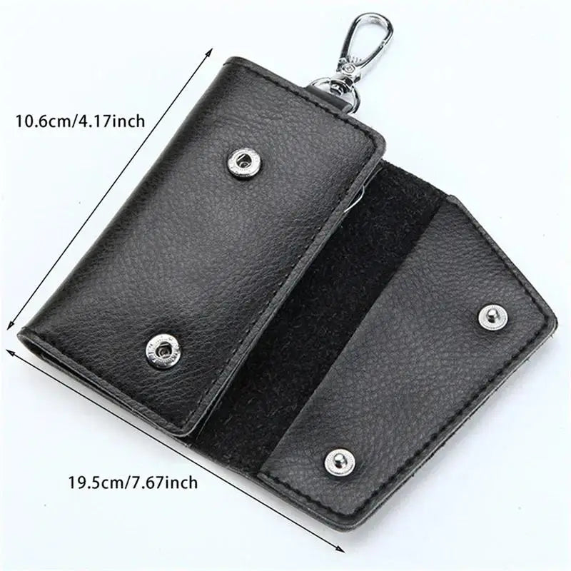 2025 New PU Leather Keychain Men Women Key Holder Organizer Pouch Cow Split Car Wallet Housekeeper Case Mini Card Bag
