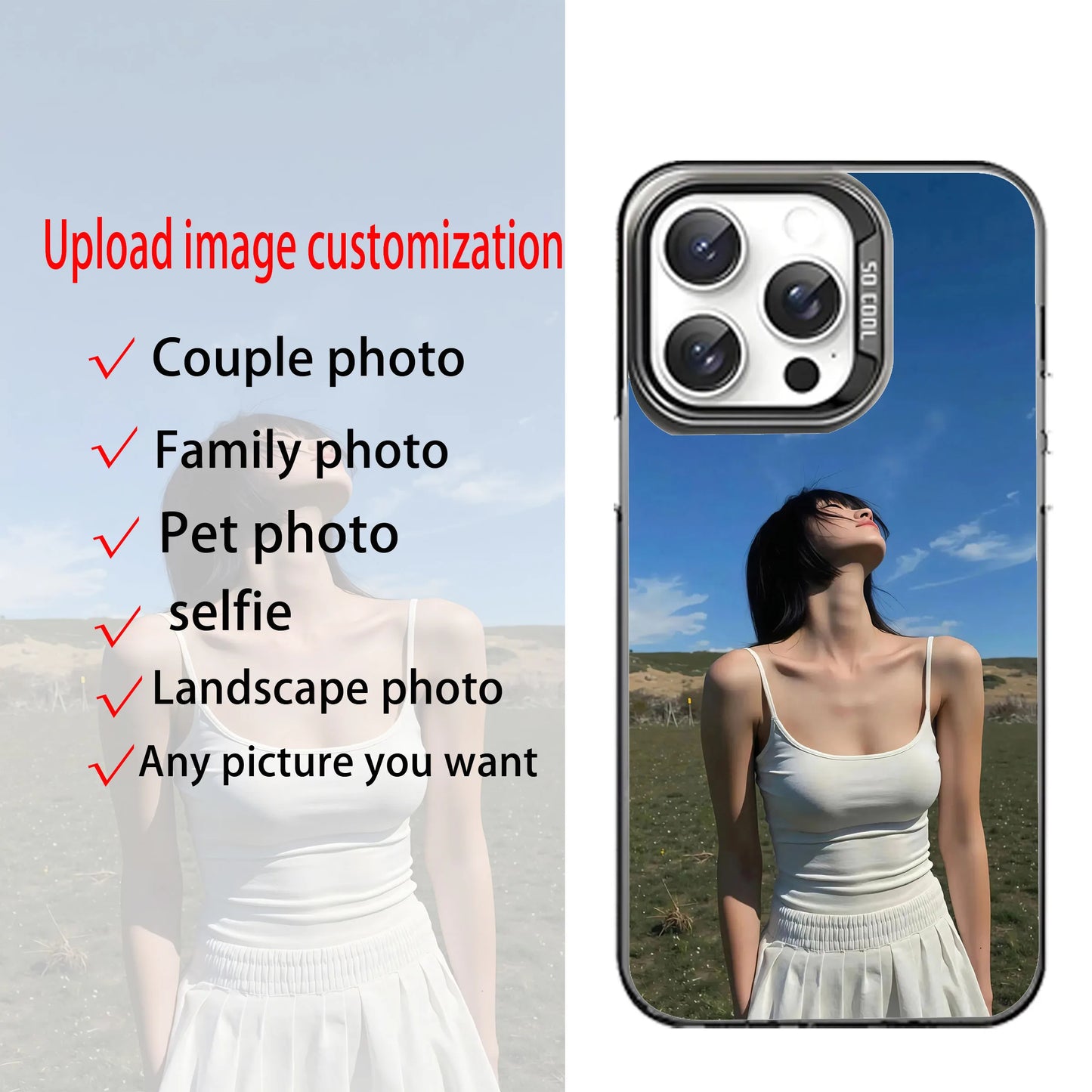 For iPhone 16 15 14 13 12 11 Pro Xs Max Mini 16e XR 7 8 Plus SE 2020 2022 Customized Arbitrary Life Photos Cases Design Pictures