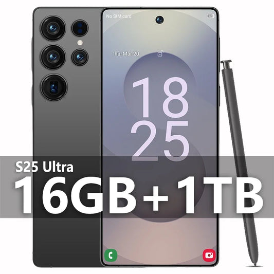 2025 NEW HOT S25 Ultra 22GB 2TB 7.3inch HD Global Edition Original Smart Dual Card 8000mAh Battery Facial Recognition Function